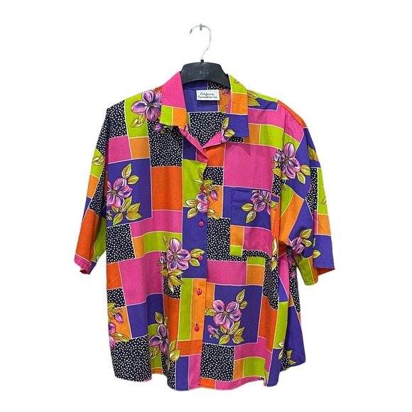 California Connection Vintage Floral Button Down Shirt Size 22 - Picture 1 of 13